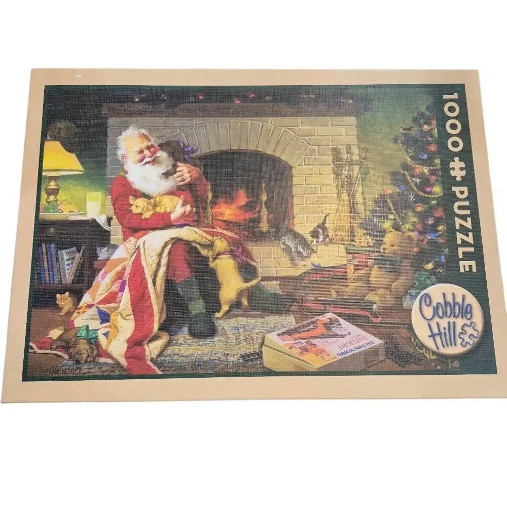 Cobble Hill Santa's Favorite Quilt 1000 pc Jigsaw Puzzle USED
